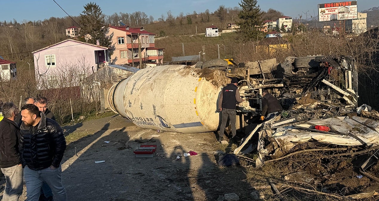 Ordu’da beton mikseri devrildi: 1 ağır yaralı